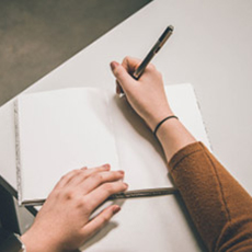 writing note in a book